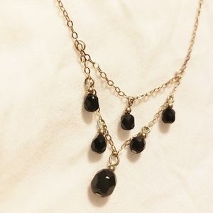 Black and Silver Pendant Necklace